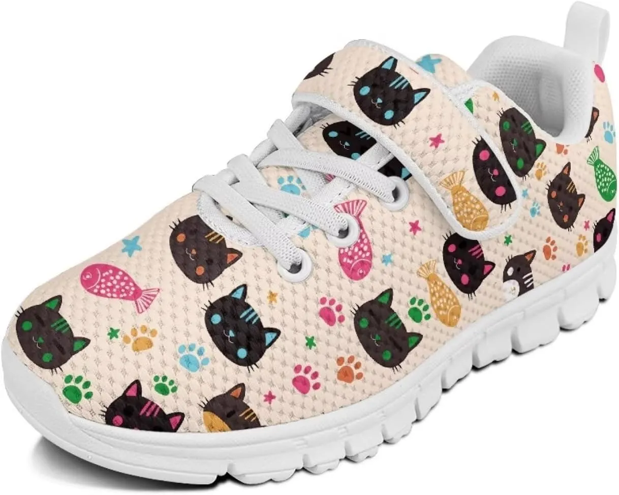 Doojoayie Tennis Shoes Hook and Loop Sport Shoes for Little Girls Pre School