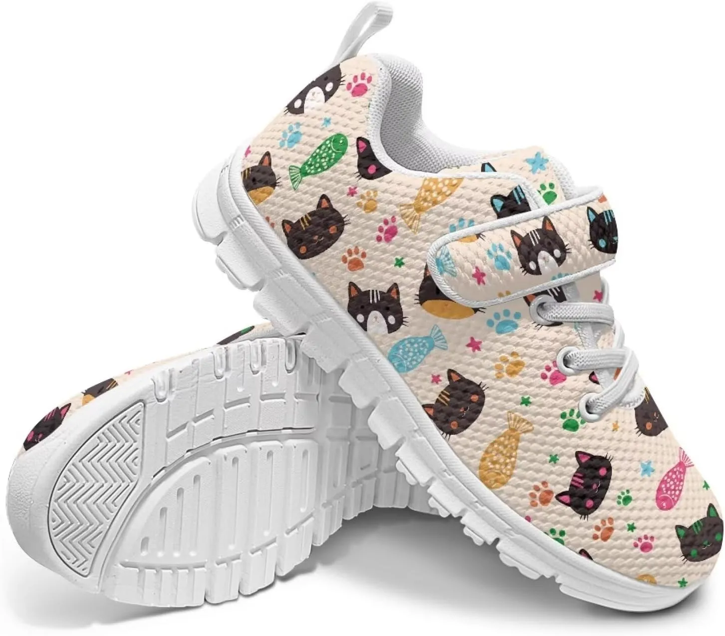 Doojoayie Tennis Shoes Hook and Loop Sport Shoes for Little Girls Pre School
