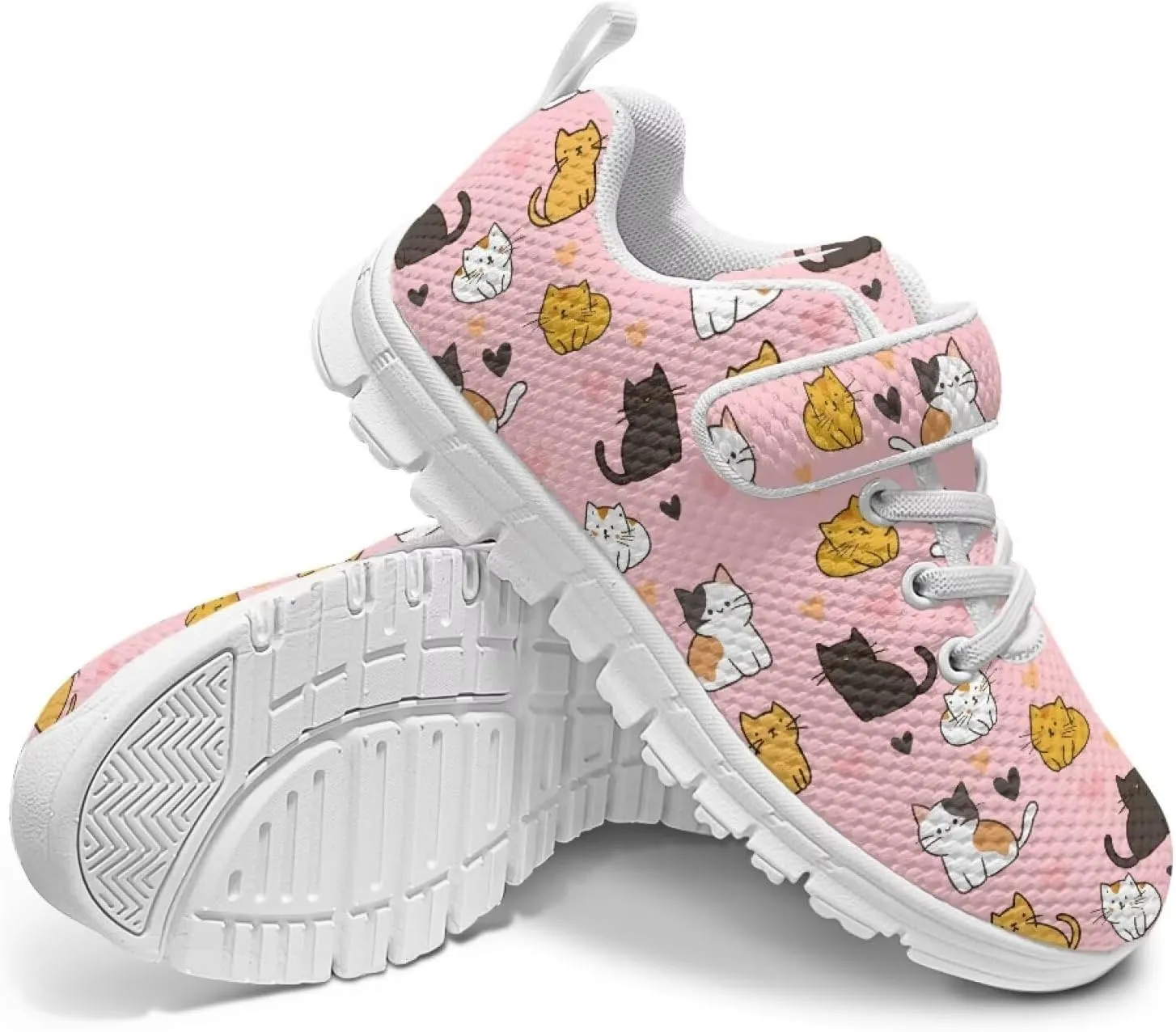 Doojoayie Tennis Shoes Hook and Loop Sport Shoes for Little Girls Pre School