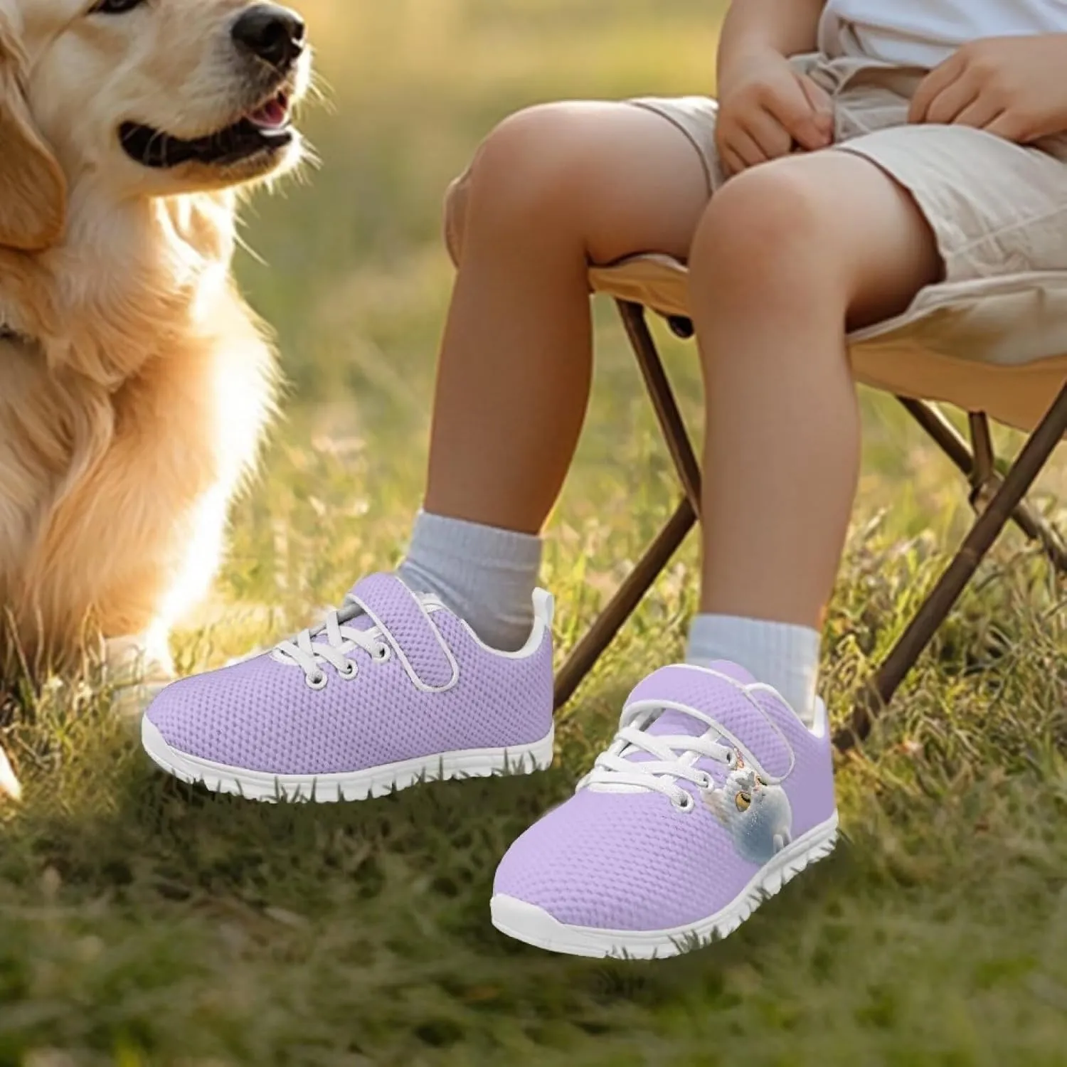 Doojoayie Tennis Shoes Hook and Loop Sport Shoes for Little Girls Pre School