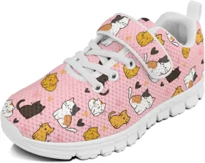 Doojoayie Tennis Shoes Hook and Loop Sport Shoes for Little Girls Pre School
