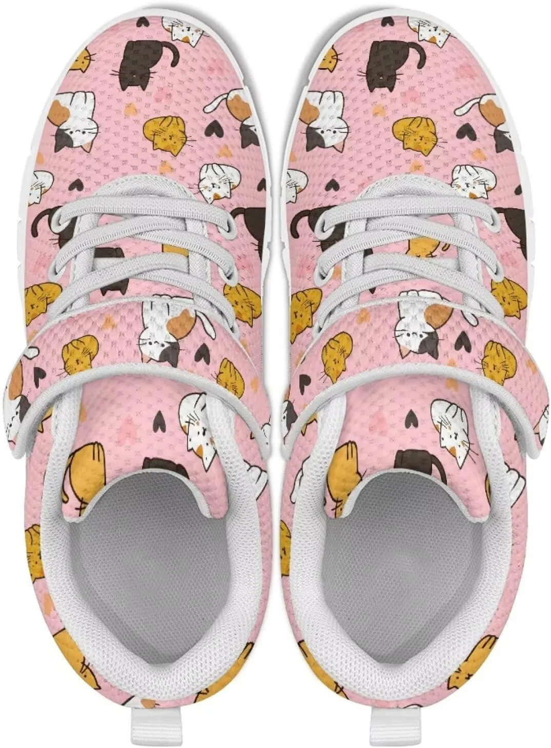 Doojoayie Tennis Shoes Hook and Loop Sport Shoes for Little Girls Pre School