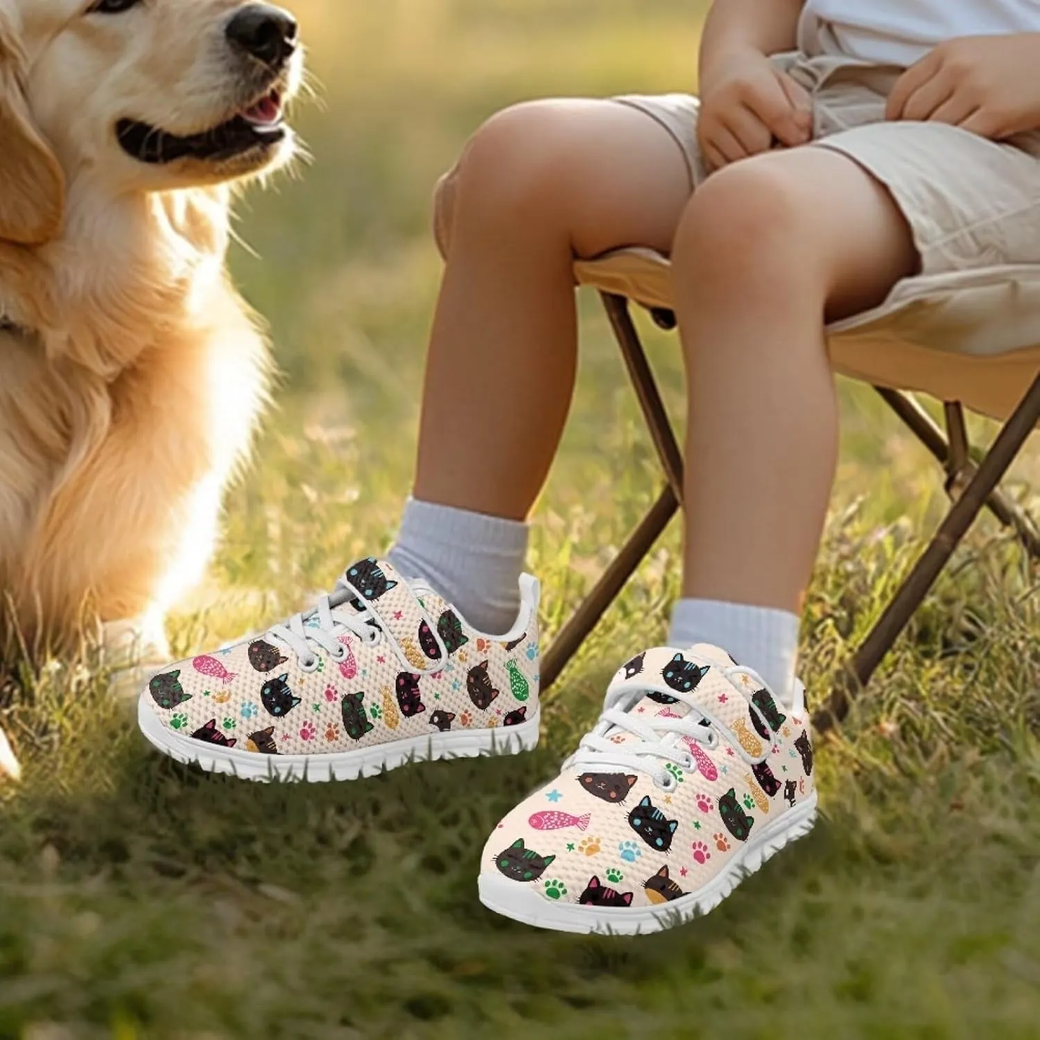 Doojoayie Tennis Shoes Hook and Loop Sport Shoes for Little Girls Pre School