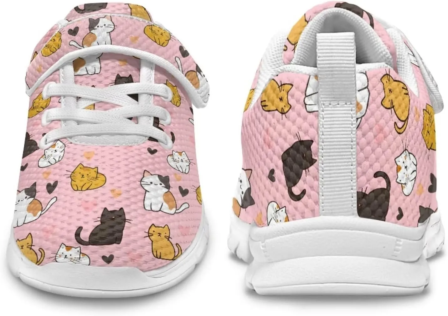 Doojoayie Tennis Shoes Hook and Loop Sport Shoes for Little Girls Pre School