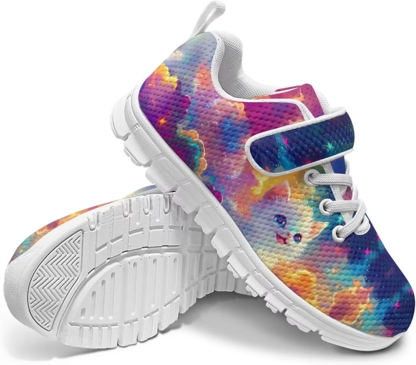 Doojoayie Tennis Shoes Hook and Loop Sport Shoes for Little Girls Pre School