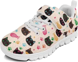 Doojoayie Tennis Shoes Hook and Loop Sport Shoes for Little Girls Pre School
