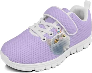 Doojoayie Tennis Shoes Hook and Loop Sport Shoes for Little Girls Pre School