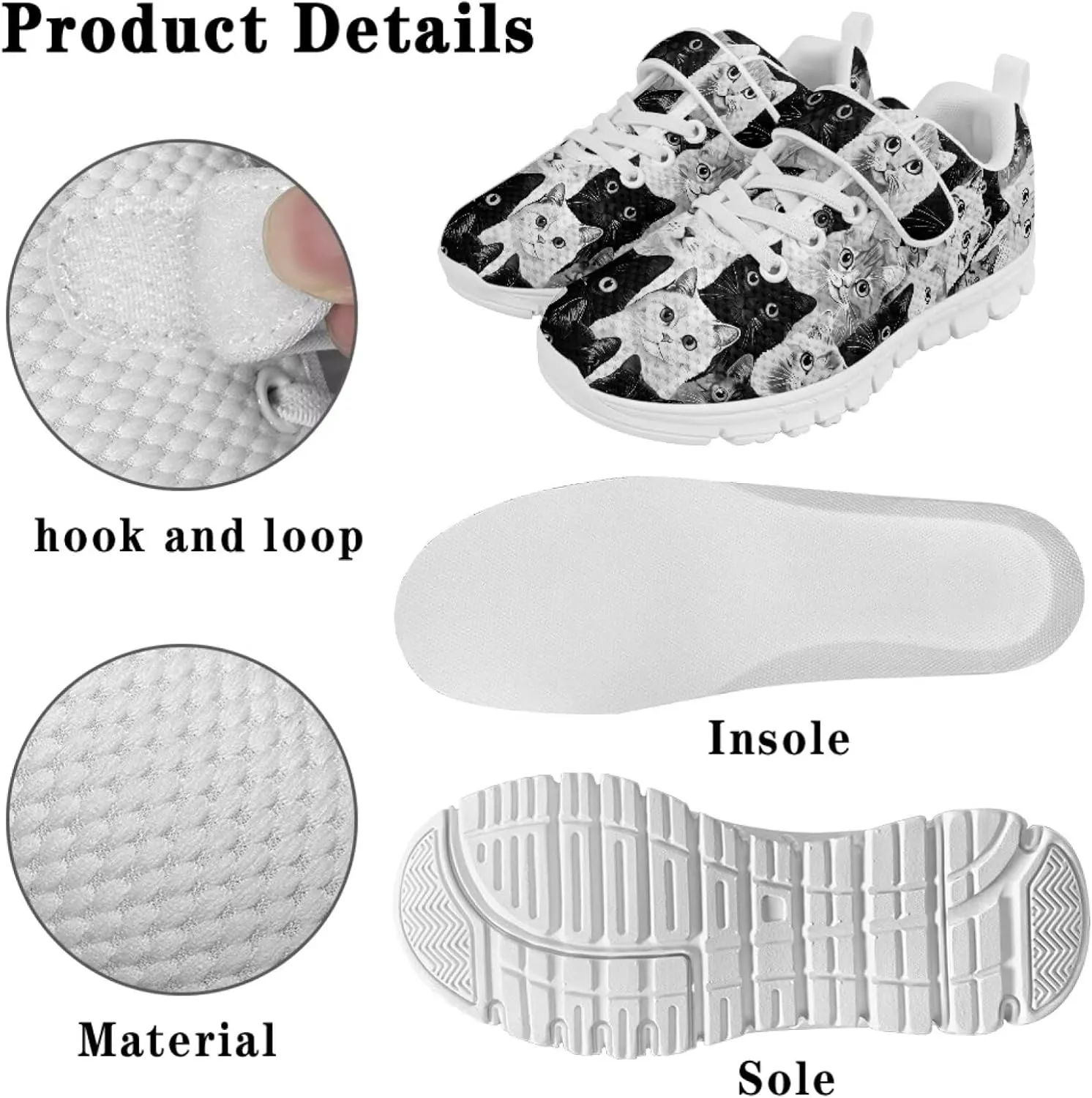 Doojoayie Tennis Shoes Hook and Loop Sport Shoes for Little Girls Pre School