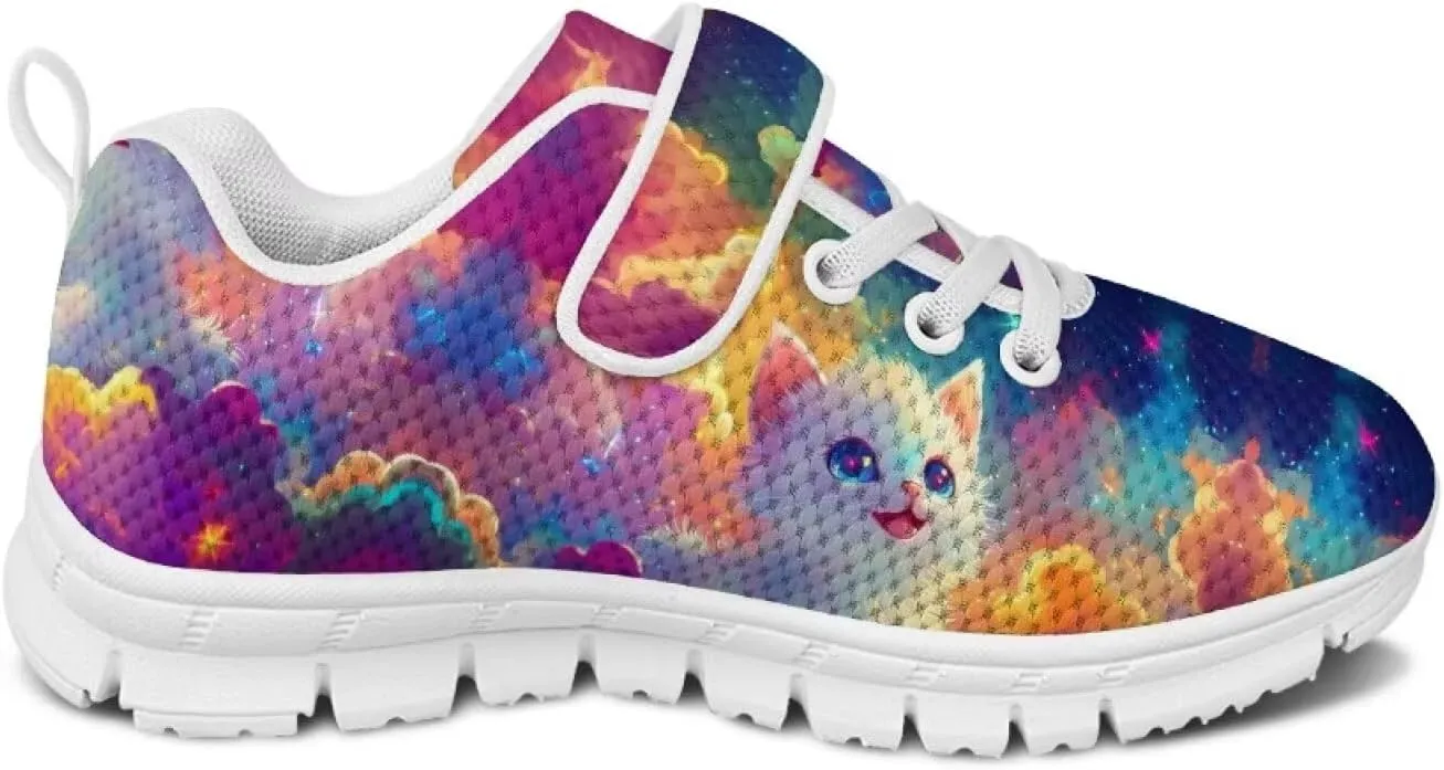 Doojoayie Tennis Shoes Hook and Loop Sport Shoes for Little Girls Pre School