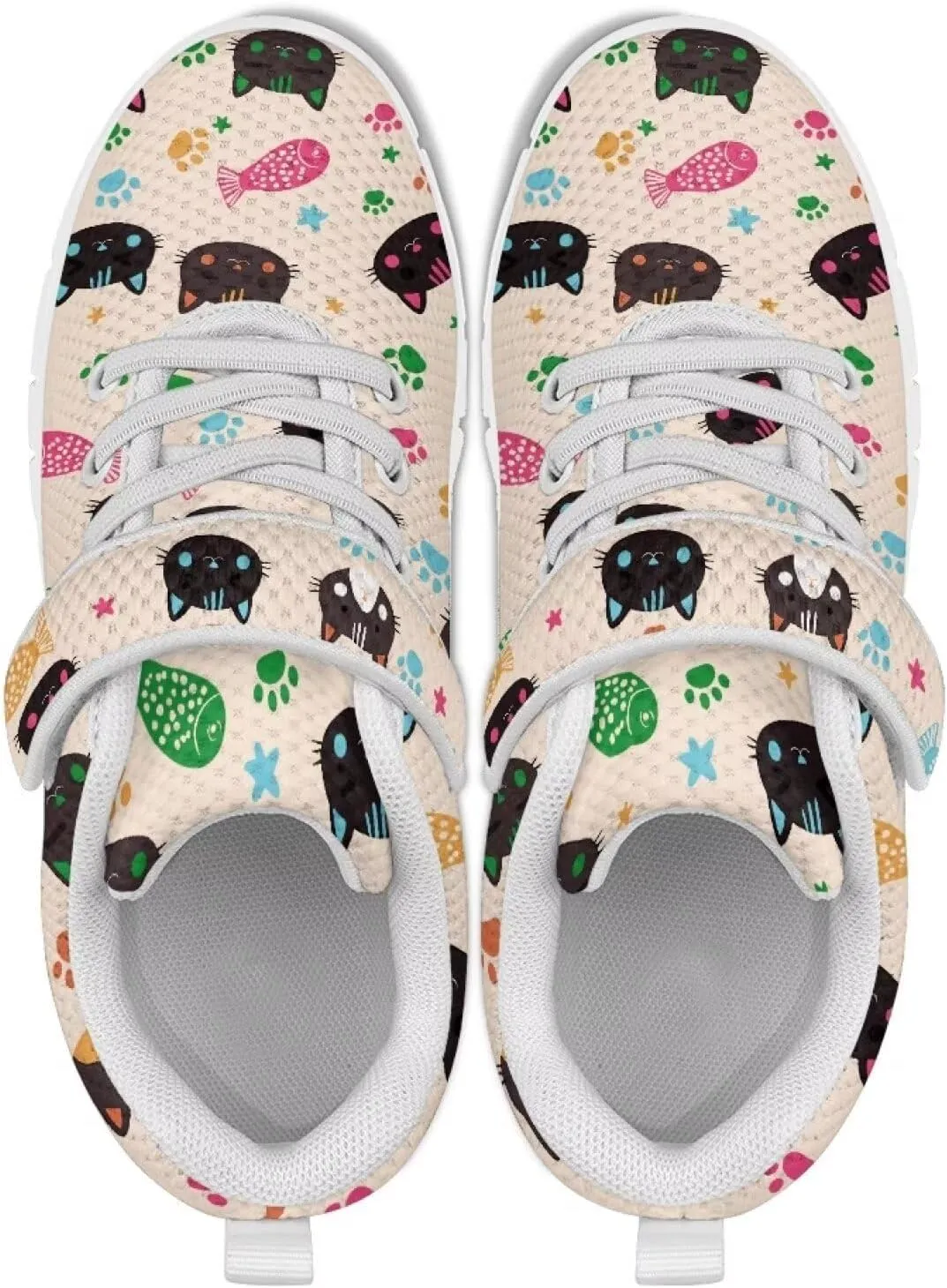 Doojoayie Tennis Shoes Hook and Loop Sport Shoes for Little Girls Pre School