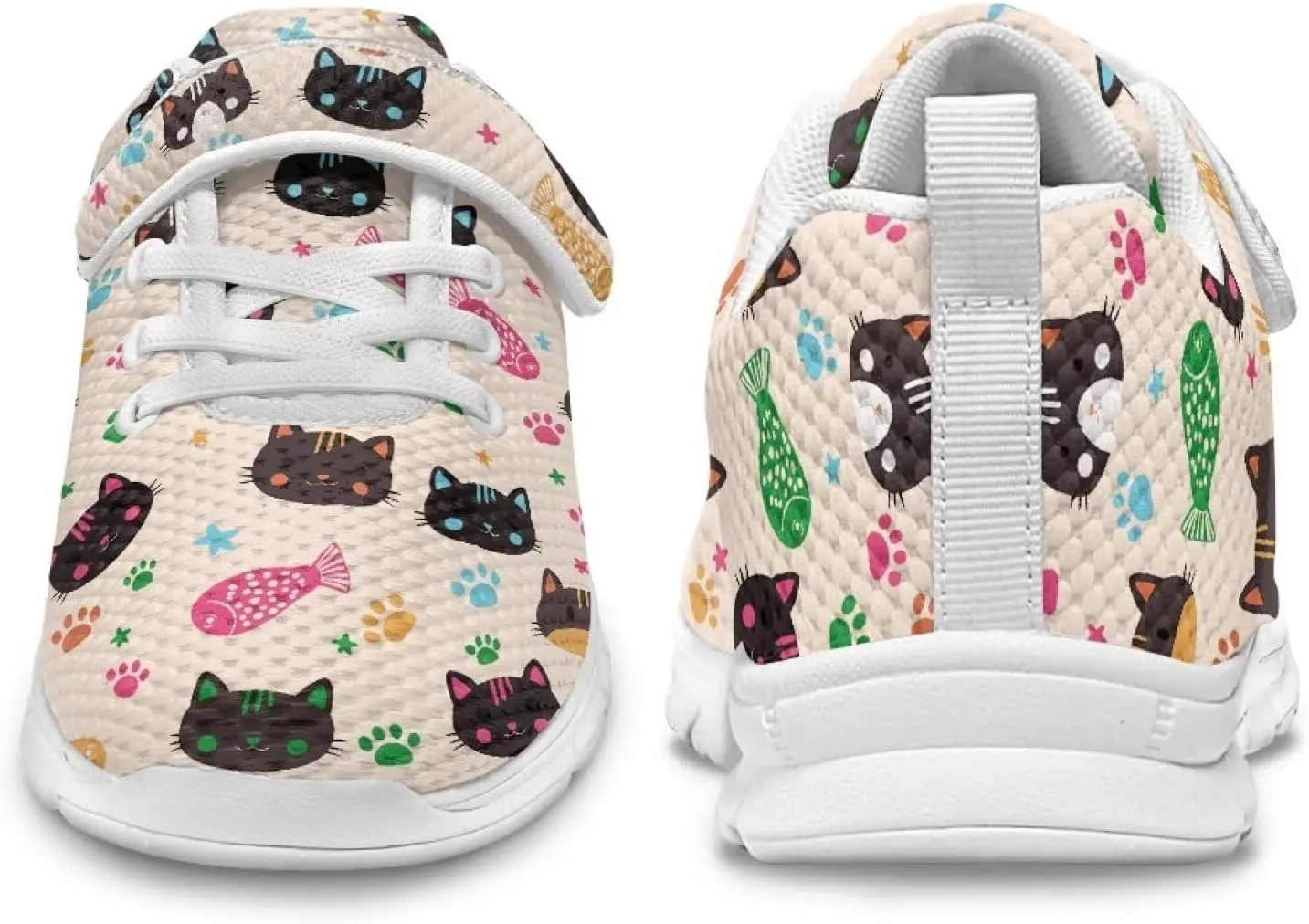 Doojoayie Tennis Shoes Hook and Loop Sport Shoes for Little Girls Pre School