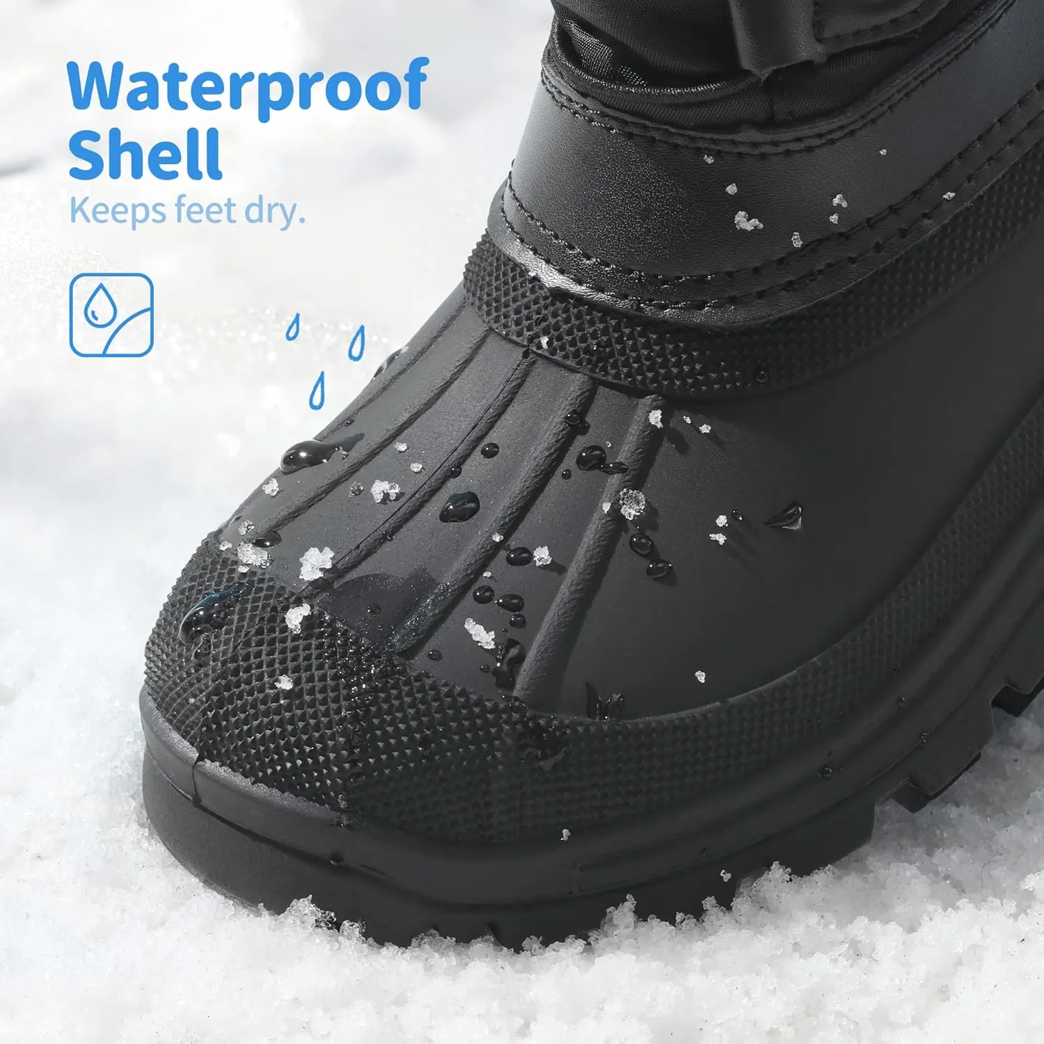 DREAM PAIRS Boys Girls Snow Boots Water-Resistant Outdoor Warm Cozy Anti-Slip Mid Calf Faux Fur Lining Insulated Winter Shoes for Little/Big Kids
