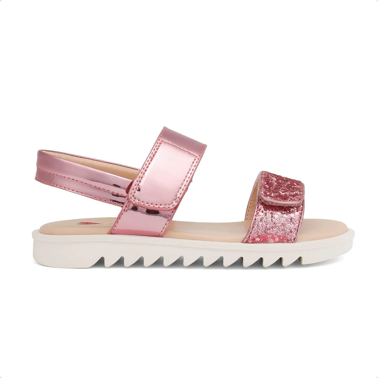 DREAM PAIRS Girls Sandals Glitter Two Strapped Casual Open Toe Sandals Little Kid/Big Kid