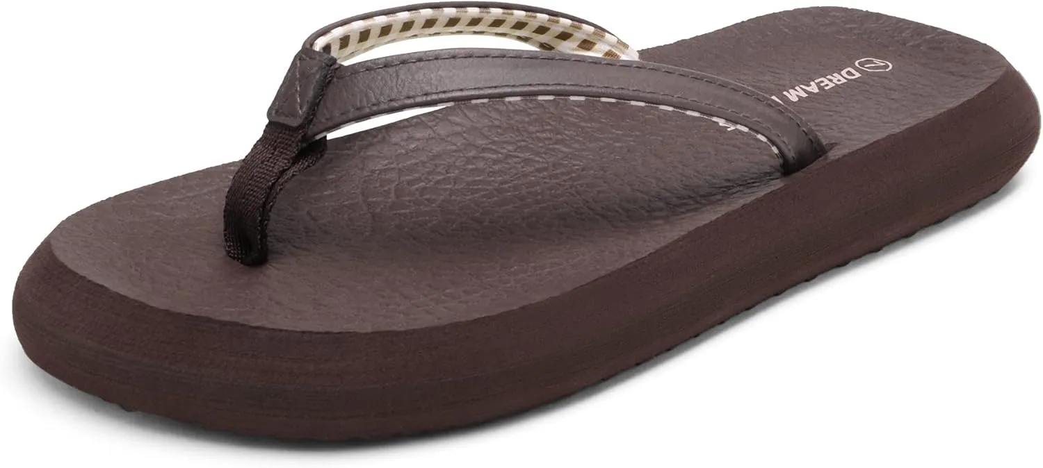 DREAM PAIRS Women's Arch Support Flip Flops Comfortable Soft Cushion Summer Beach Thong Sandals