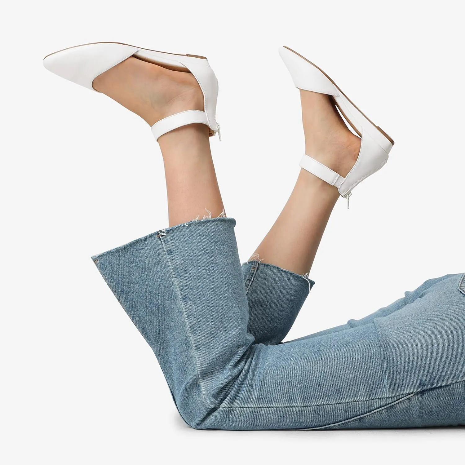 DREAM PAIRS Women's Low Wedge Ankle Strap Dress Flats Shoes
