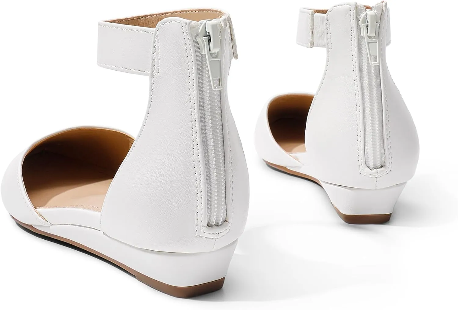 DREAM PAIRS Women's Low Wedge Ankle Strap Dress Flats Shoes