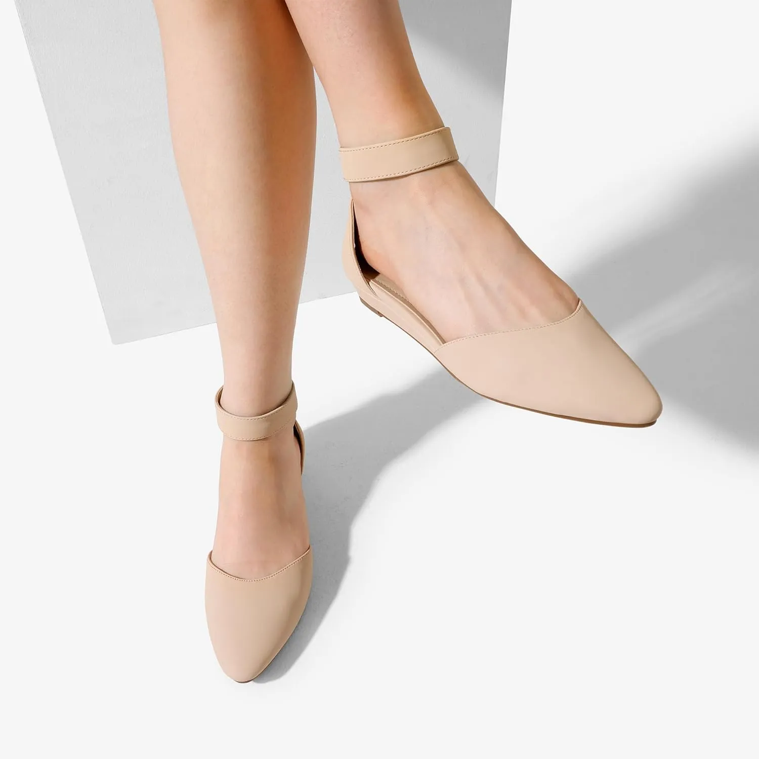 DREAM PAIRS Women's Low Wedge Ankle Strap Dress Flats Shoes