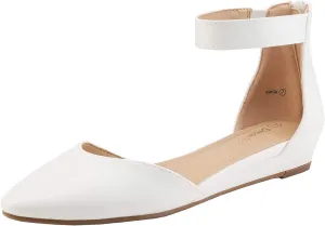 DREAM PAIRS Women's Low Wedge Ankle Strap Dress Flats Shoes