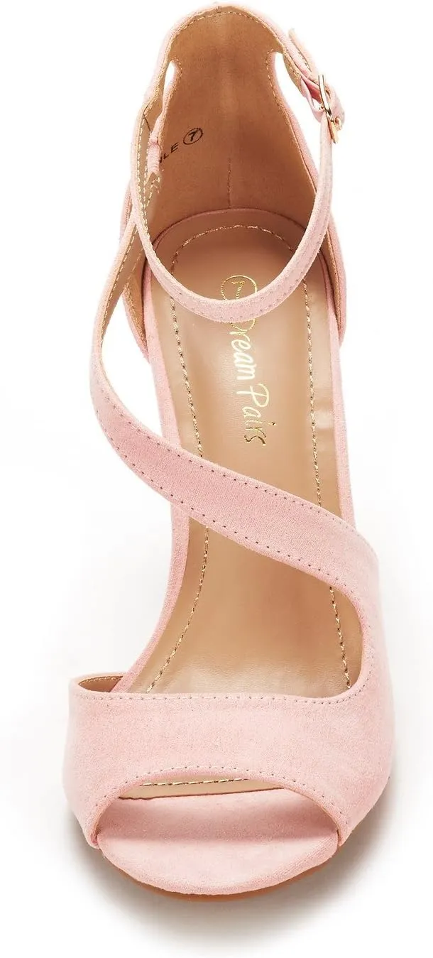 DREAM PAIRS Women's NILE Fashion Stilettos Open Toe Pump Heel Sandals