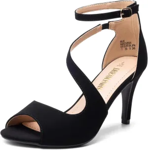 DREAM PAIRS Women's NILE Fashion Stilettos Open Toe Pump Heel Sandals