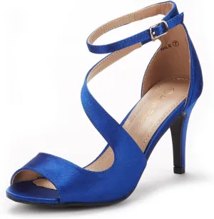 DREAM PAIRS Women's NILE Fashion Stilettos Open Toe Pump Heel Sandals