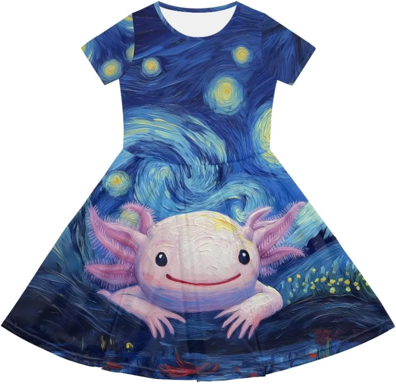 Dresses for Girls 2-14 Years Old Kids Summer Dress Casual Short Sleeve A Line Skater Dresses