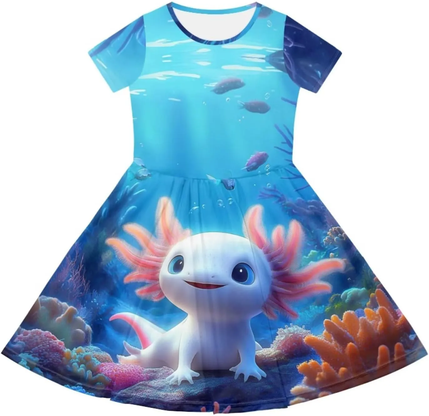 Dresses for Girls 2-14 Years Old Kids Summer Dress Casual Short Sleeve A Line Skater Dresses