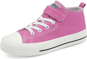 DSWED Toddler Little Kid Sneakers Boys and Girls Canvas Shoes High Top Casual Lightweight Classic Adjustable Strap Sneakers