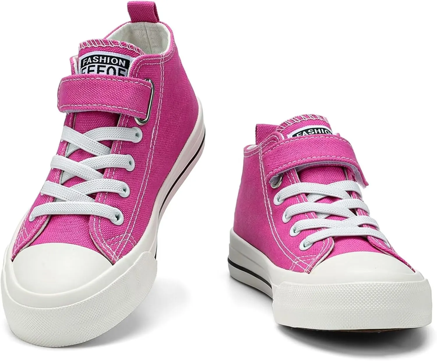 DSWED Toddler Little Kid Sneakers Boys and Girls Canvas Shoes High Top Casual Lightweight Classic Adjustable Strap Sneakers