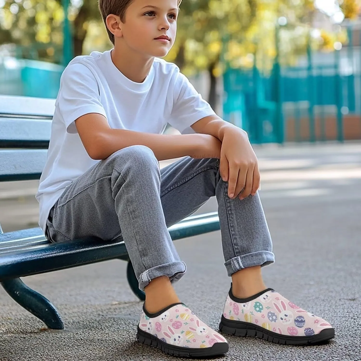 Easter Shoes for Girls Holiday Casual Shoes Trendy Kids Slip On Sneakers