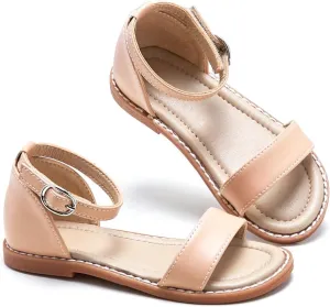 ESTINE Toddler/Little Kid Girls Dress Cross Strappy Open Toe Sandals Princess Flats Summer Flower Girl Shoes