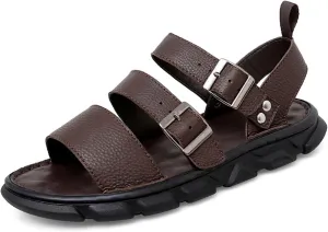 Fashion Summer Sandals for Men, Casual Handmade Fisherman Shoes, Open Toe Soft Beach Shoes with Buckle