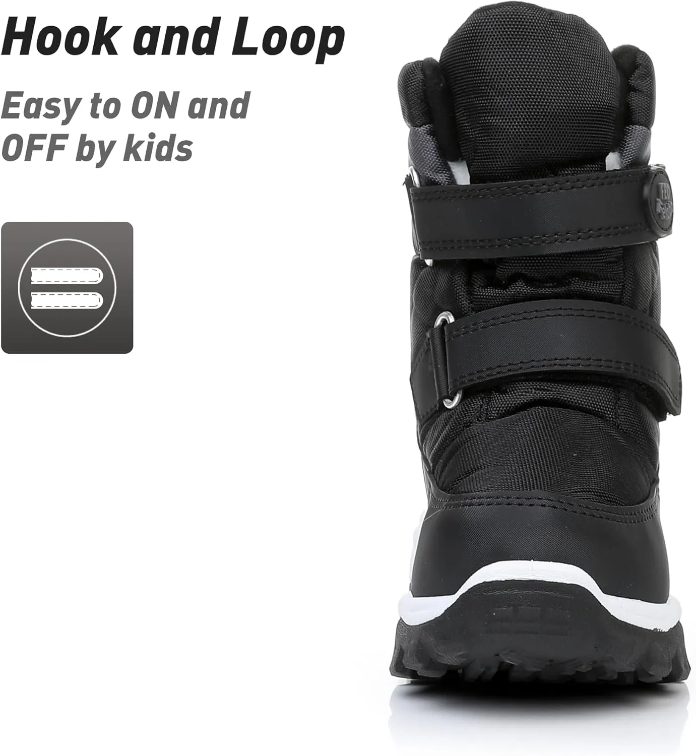Felabo Toddler Snow Boots for Boys Girls Water Resistant Warm Winter Boots with Non Slip Sole Easy On Side Zipper Closure (Toddler/Little Kid)