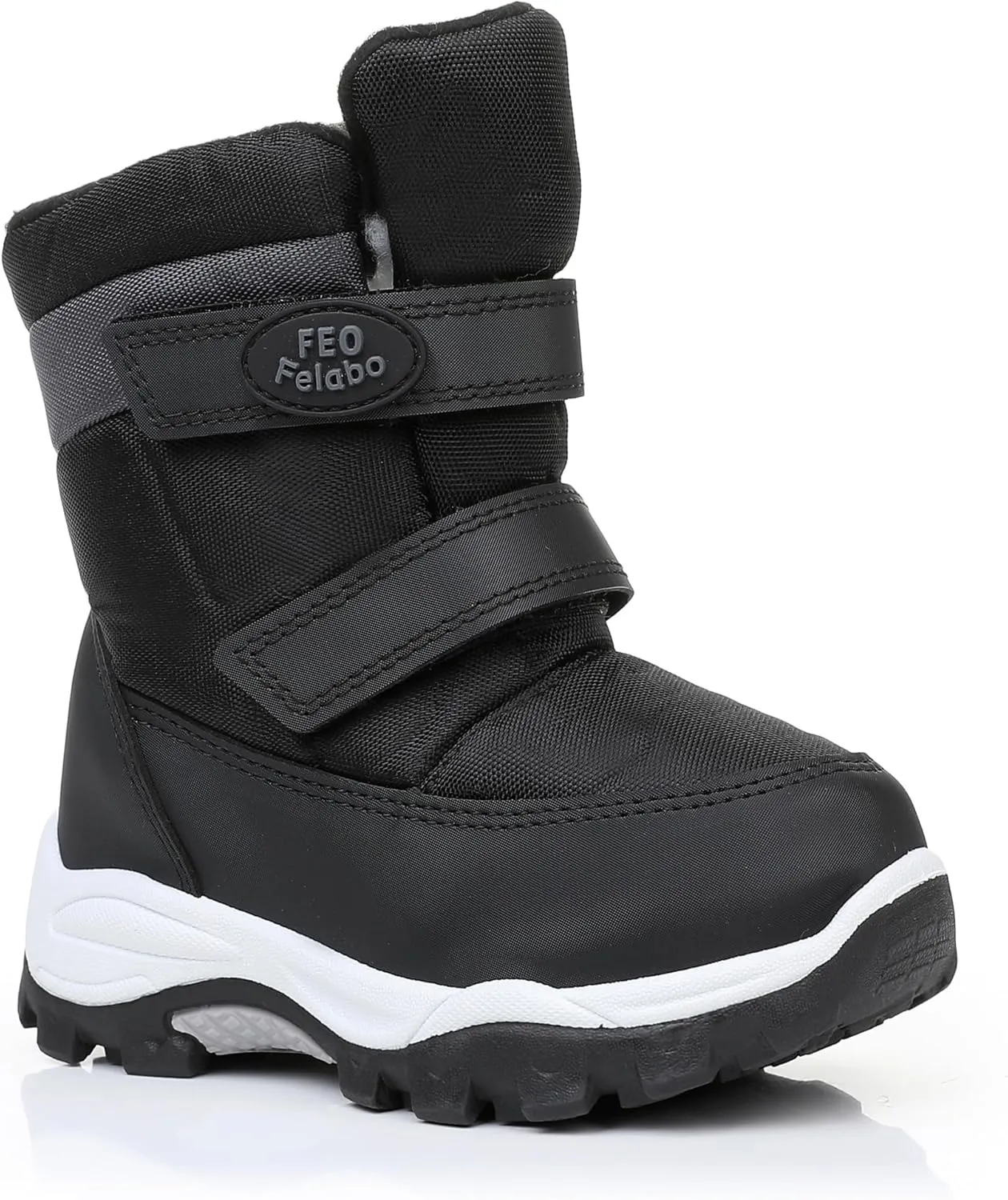 Felabo Toddler Snow Boots for Boys Girls Water Resistant Warm Winter Boots with Non Slip Sole Easy On Side Zipper Closure (Toddler/Little Kid)