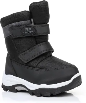 Felabo Toddler Snow Boots for Boys Girls Water Resistant Warm Winter Boots with Non Slip Sole Easy On Side Zipper Closure (Toddler/Little Kid)