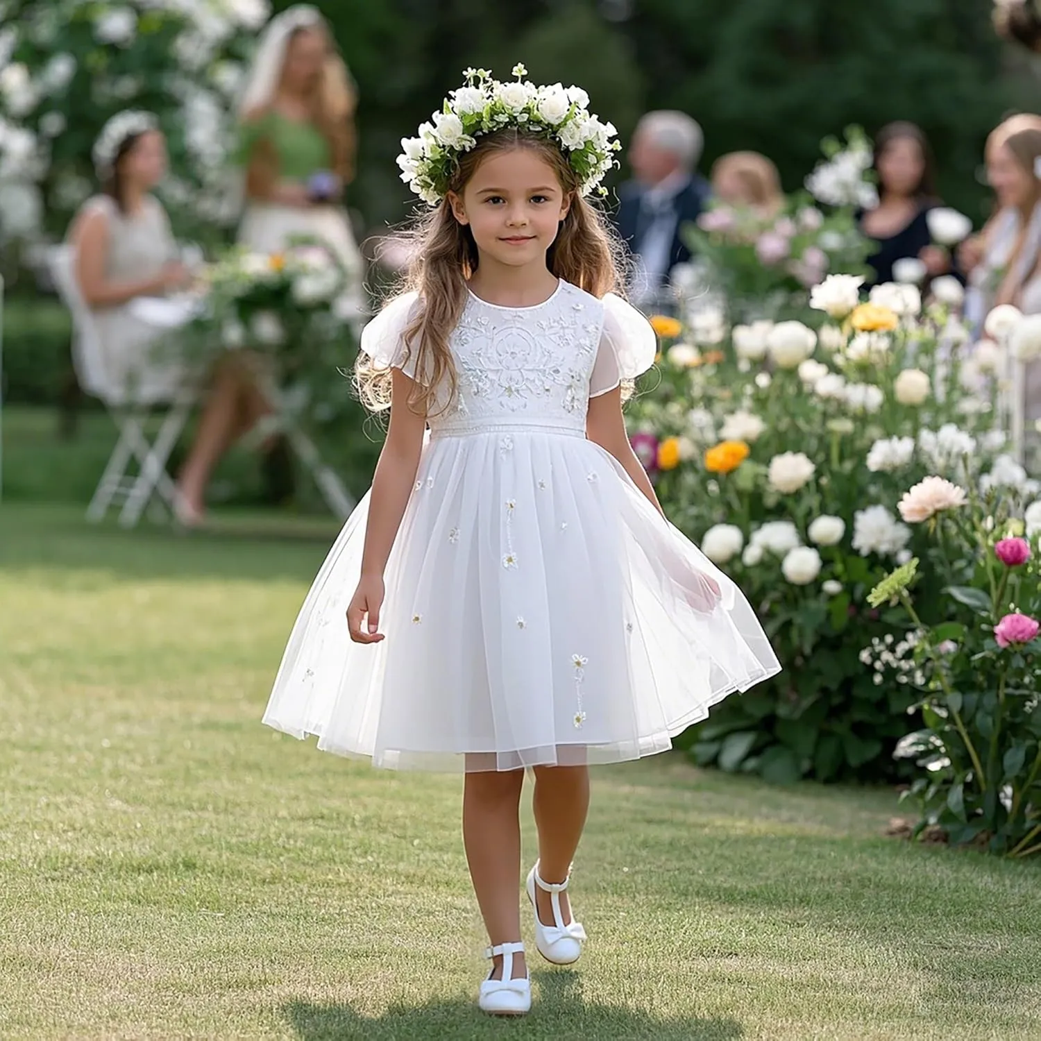 Felix & Flora Toddler Flower Girl Dress Shoes - Baby Girl Ballet Mary Jane Flats for Party School Wedding