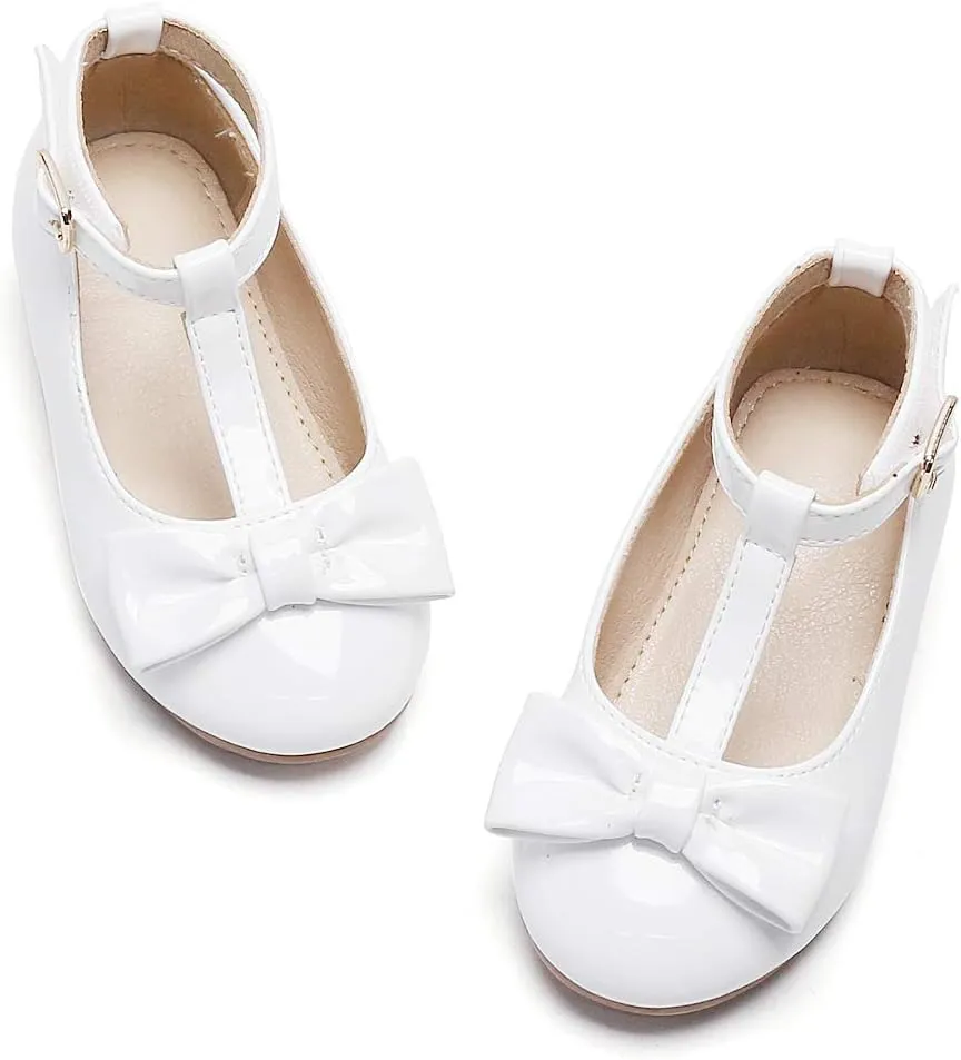 Felix & Flora Toddler Flower Girl Dress Shoes - Baby Girl Ballet Mary Jane Flats for Party School Wedding