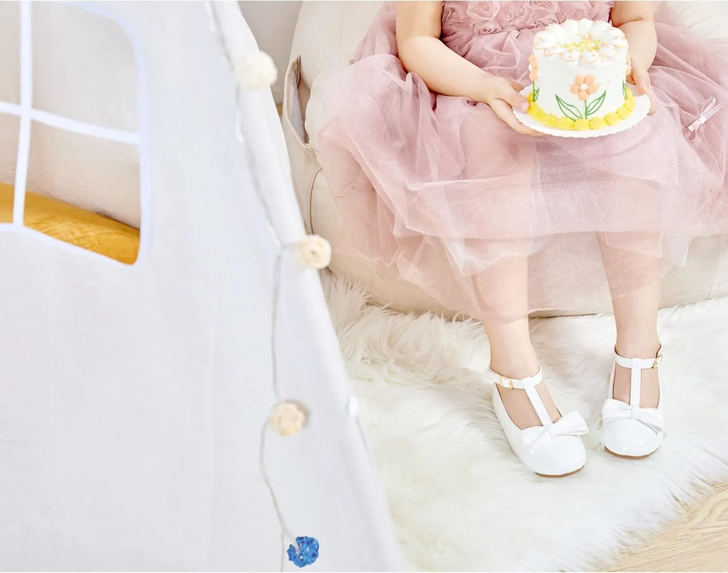 Felix & Flora Toddler Flower Girl Dress Shoes - Baby Girl Ballet Mary Jane Flats for Party School Wedding