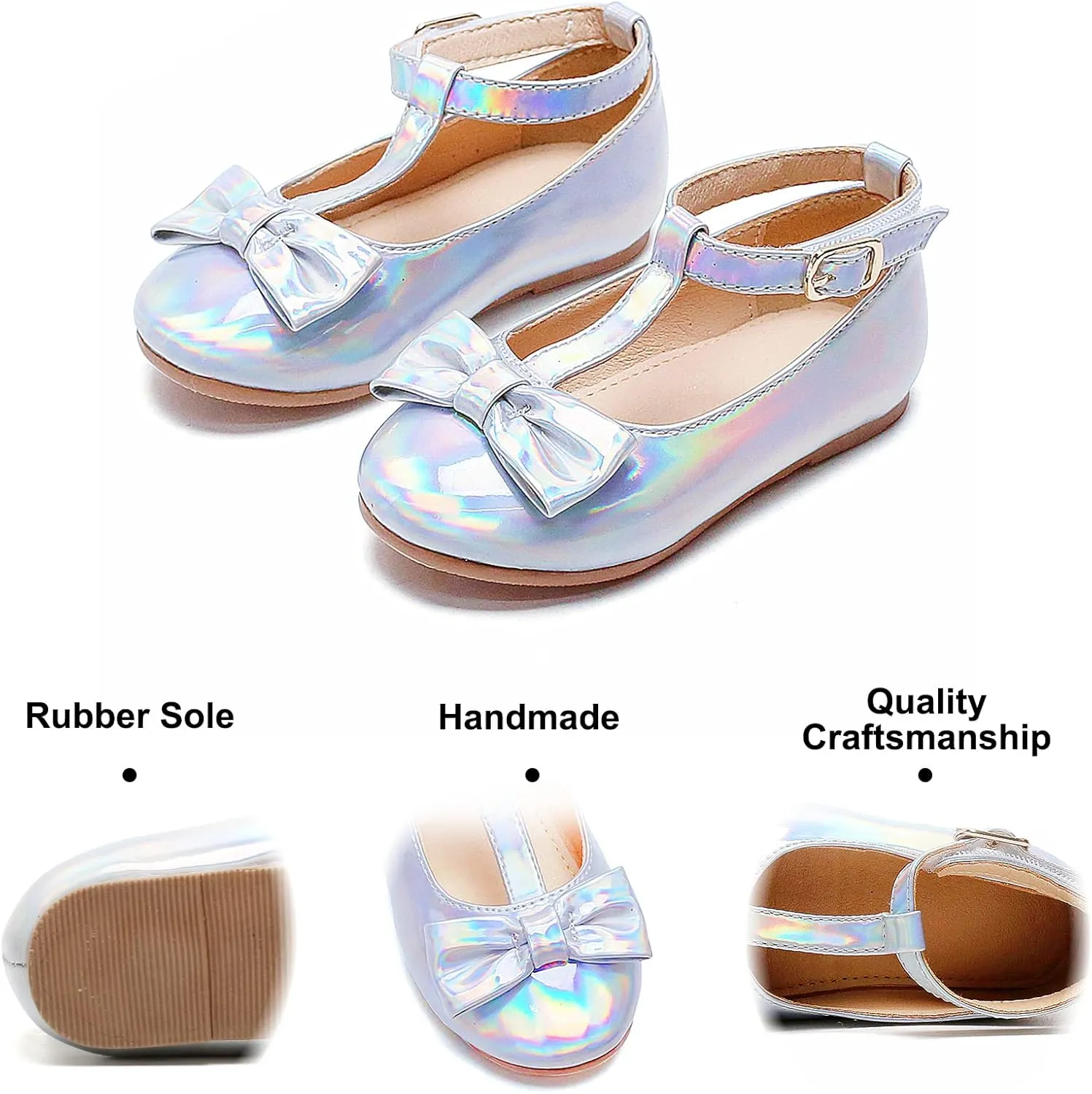 Felix & Flora Toddler Flower Girl Dress Shoes - Baby Girl Ballet Mary Jane Flats for Party School Wedding