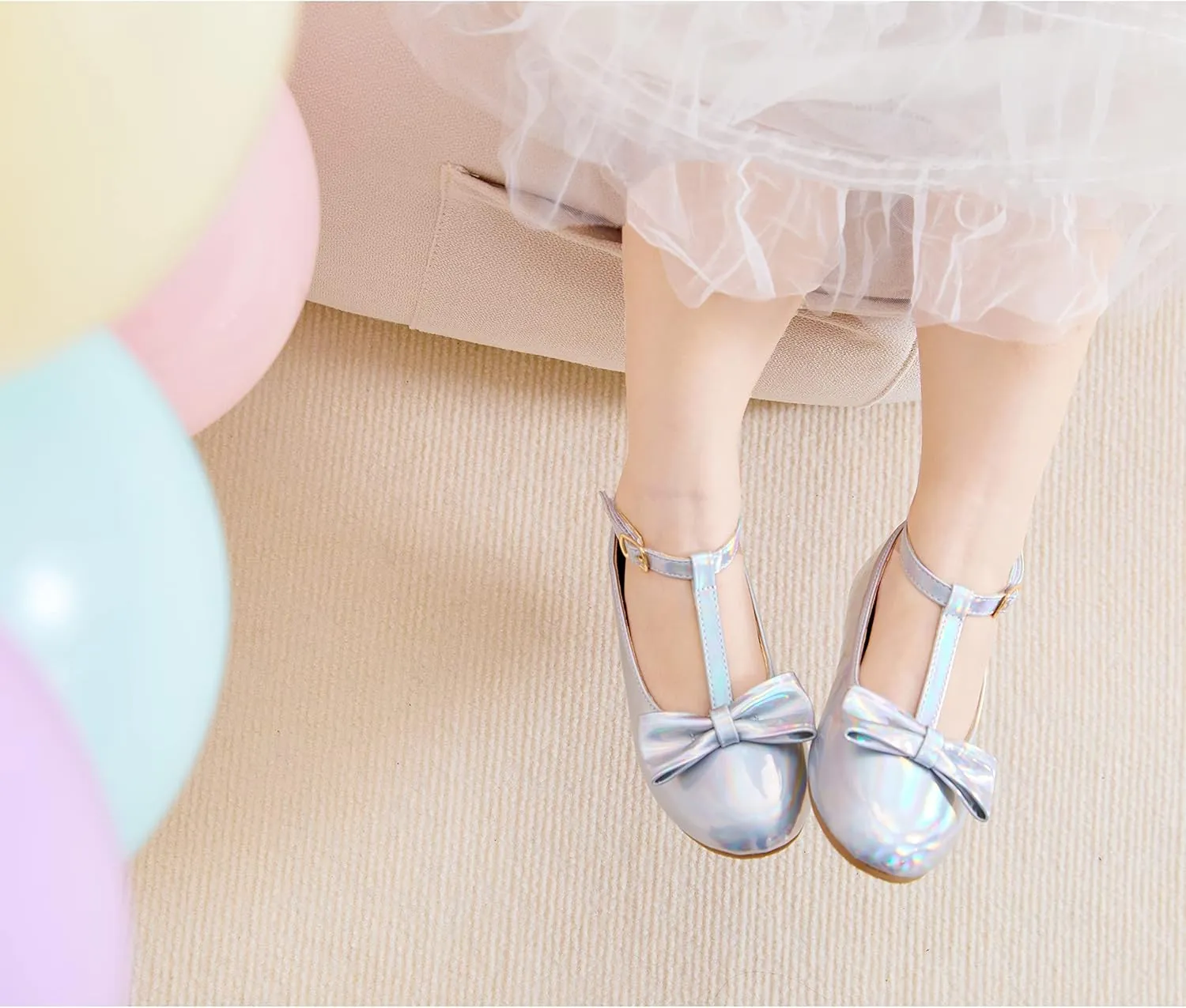 Felix & Flora Toddler Flower Girl Dress Shoes - Baby Girl Ballet Mary Jane Flats for Party School Wedding
