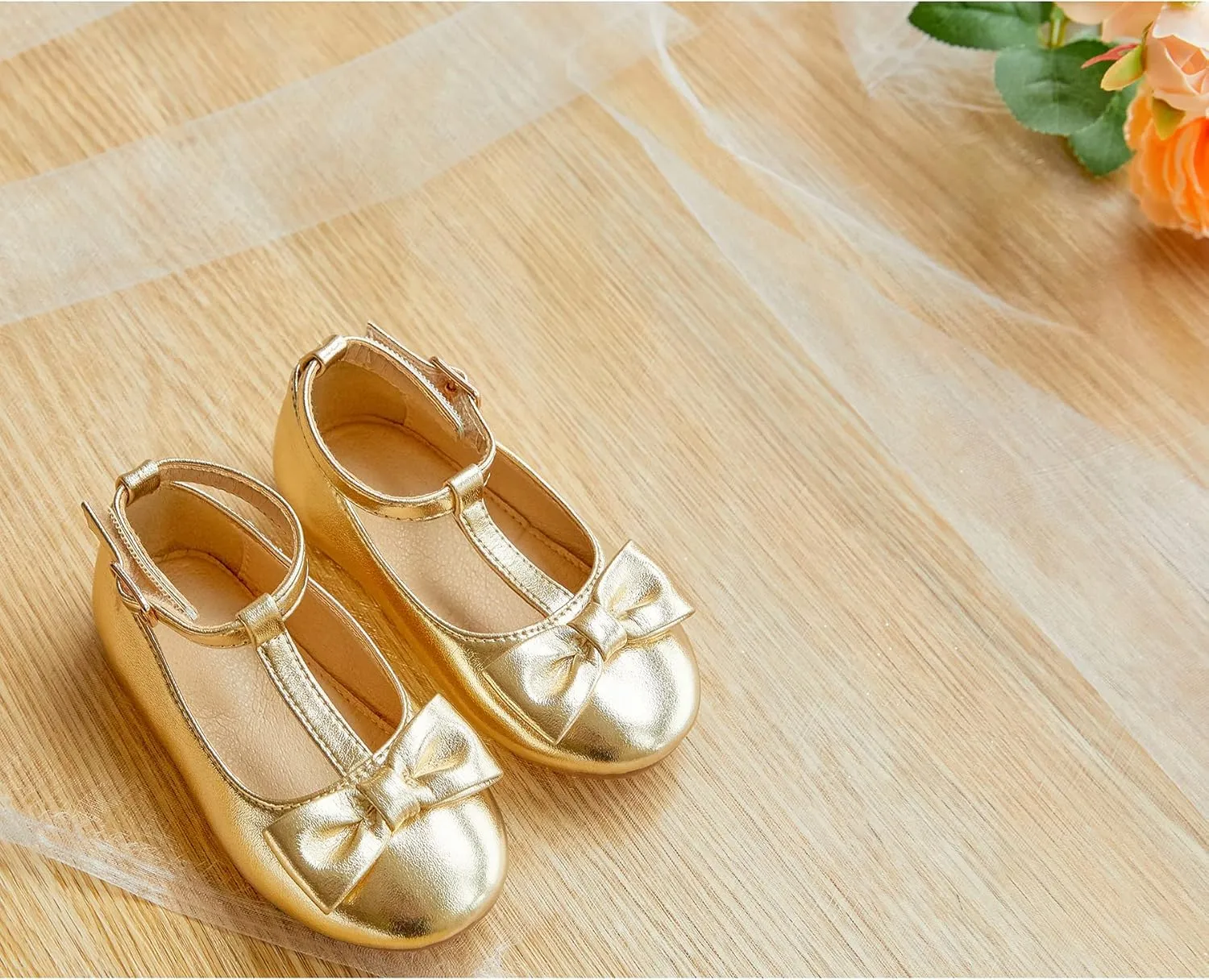 Felix & Flora Toddler Flower Girl Dress Shoes - Baby Girl Ballet Mary Jane Flats for Party School Wedding