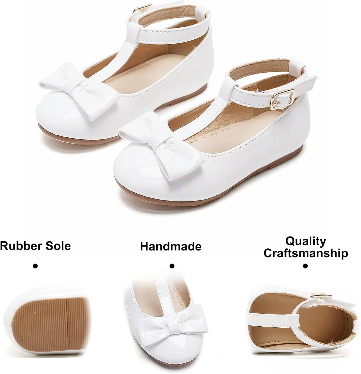 Felix & Flora Toddler Flower Girl Dress Shoes - Baby Girl Ballet Mary Jane Flats for Party School Wedding