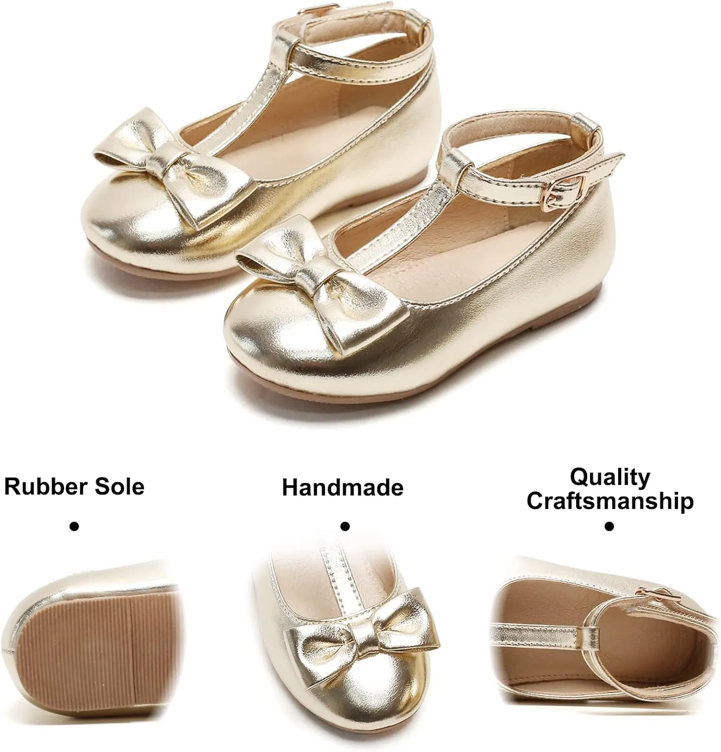 Felix & Flora Toddler Flower Girl Dress Shoes - Baby Girl Ballet Mary Jane Flats for Party School Wedding