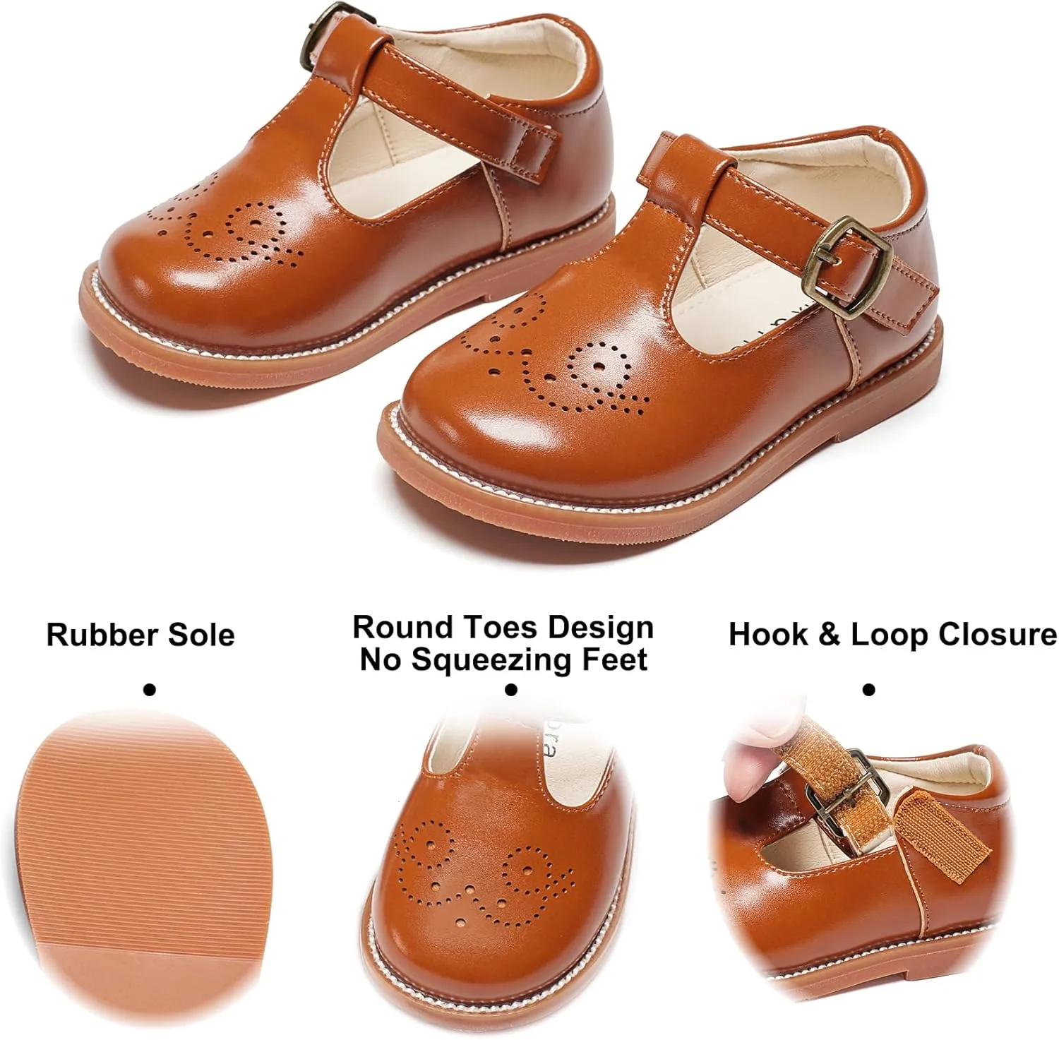 Felix & Flora Toddler Girl Mary Jane Dress Shoes - School Oxford Flats for Girl Party Shoes.