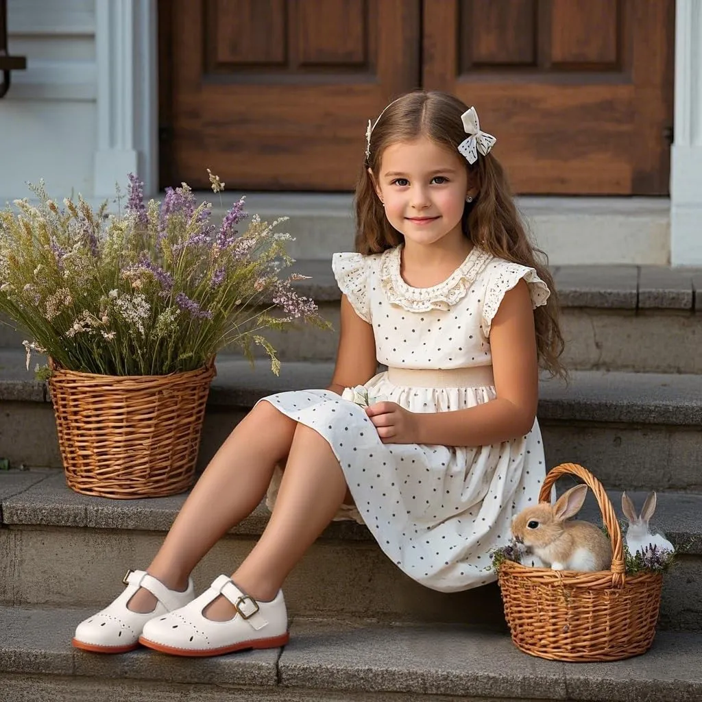 Felix & Flora Toddler Girl Mary Jane Dress Shoes - School Oxford Flats for Girl Party Shoes.