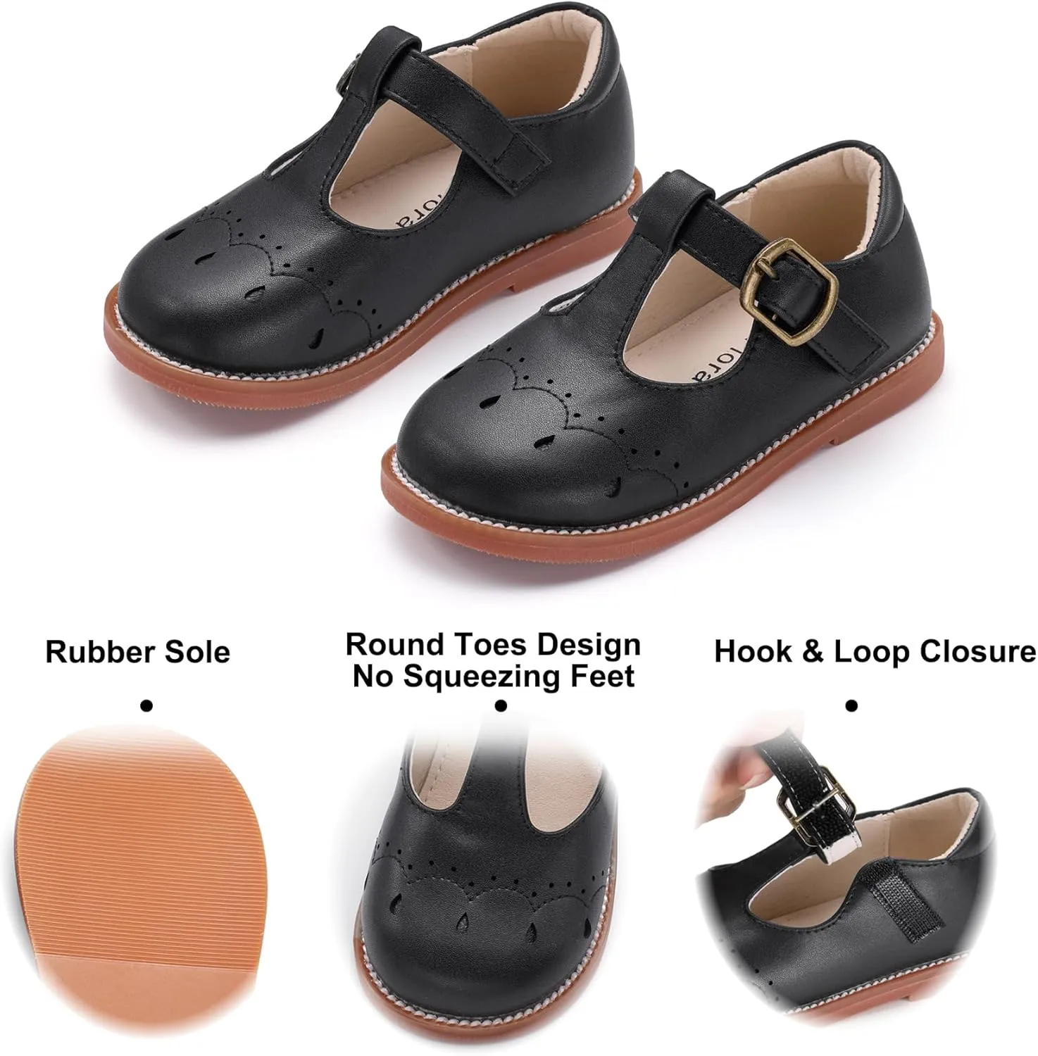 Felix & Flora Toddler Girl Mary Jane Dress Shoes - School Oxford Flats for Girl Party Shoes.