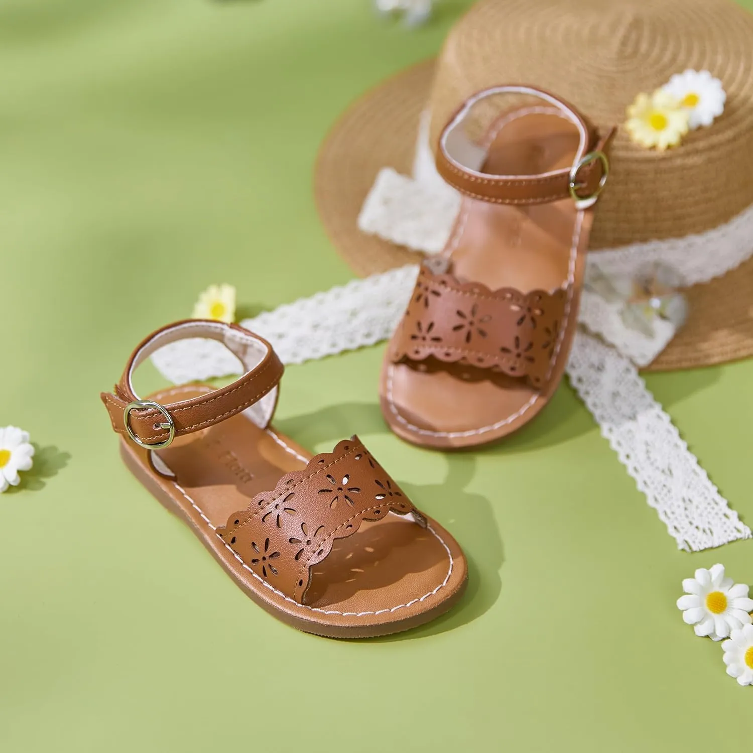 Felix & Flora Toddler Girl Sandals - Little Girl Easter Summer Dress Shoes Lightweight Open Toe Beach Holiday.