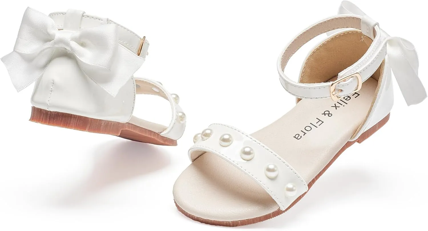 Felix & Flora Toddler Girl Sandals Open Toe Summer Flower Girl Dress Shoes