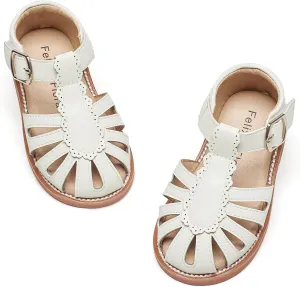 Felix & Flora Toddler Girls Sandals Soft Rubber Princess Flat Shoes Summer Flower Girl Shoes