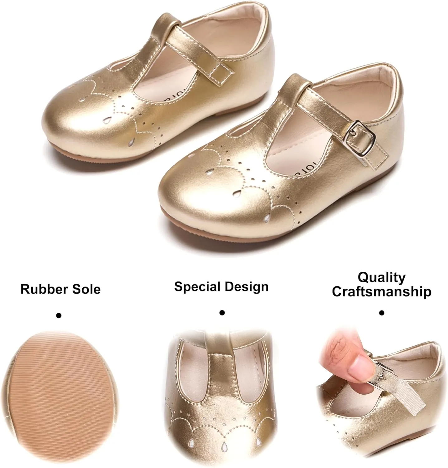 Felix & Flora Toddler Little Girl Flat Oxfords Dress Shoes - Mary Jane Princess for Girl Party School Shoes.